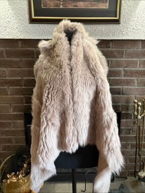 Lambskin  Fur vest in Blush Pink - reversible